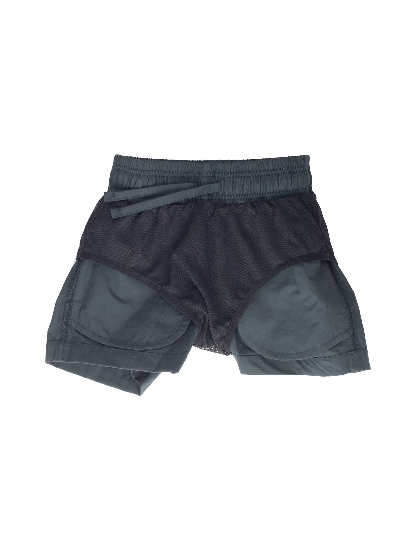 Nachhaltige Kinder Badeshorts Anthrazit mit Kordelzug und Taschen