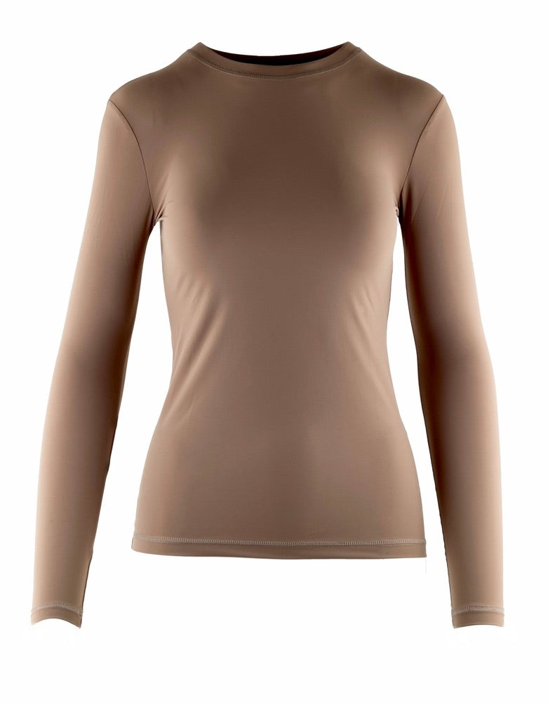 SUN TEE Nachhaltiges Damen UV Shirt Rashguard in Schlamm mit UPF 50+