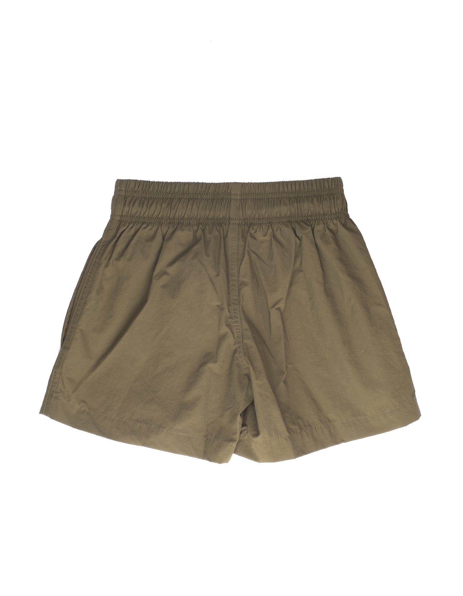 Nachhaltige Kinder Badeshorts Oliv mit Kordelzug und Taschen