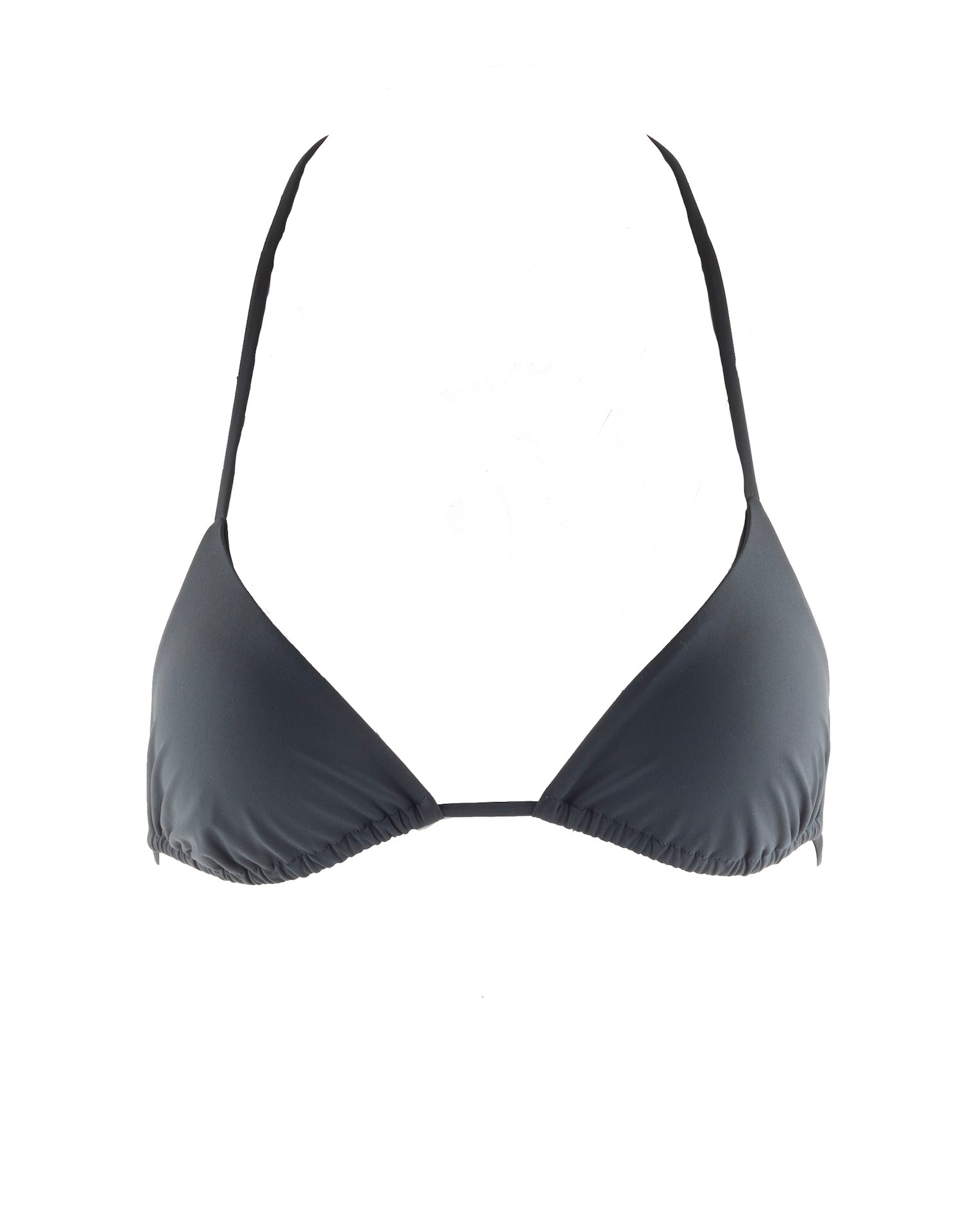 Nachhaltiges Damen Triangel Bikini Top/Oberteil in Anthrazit. Luxuriöse Haptik.