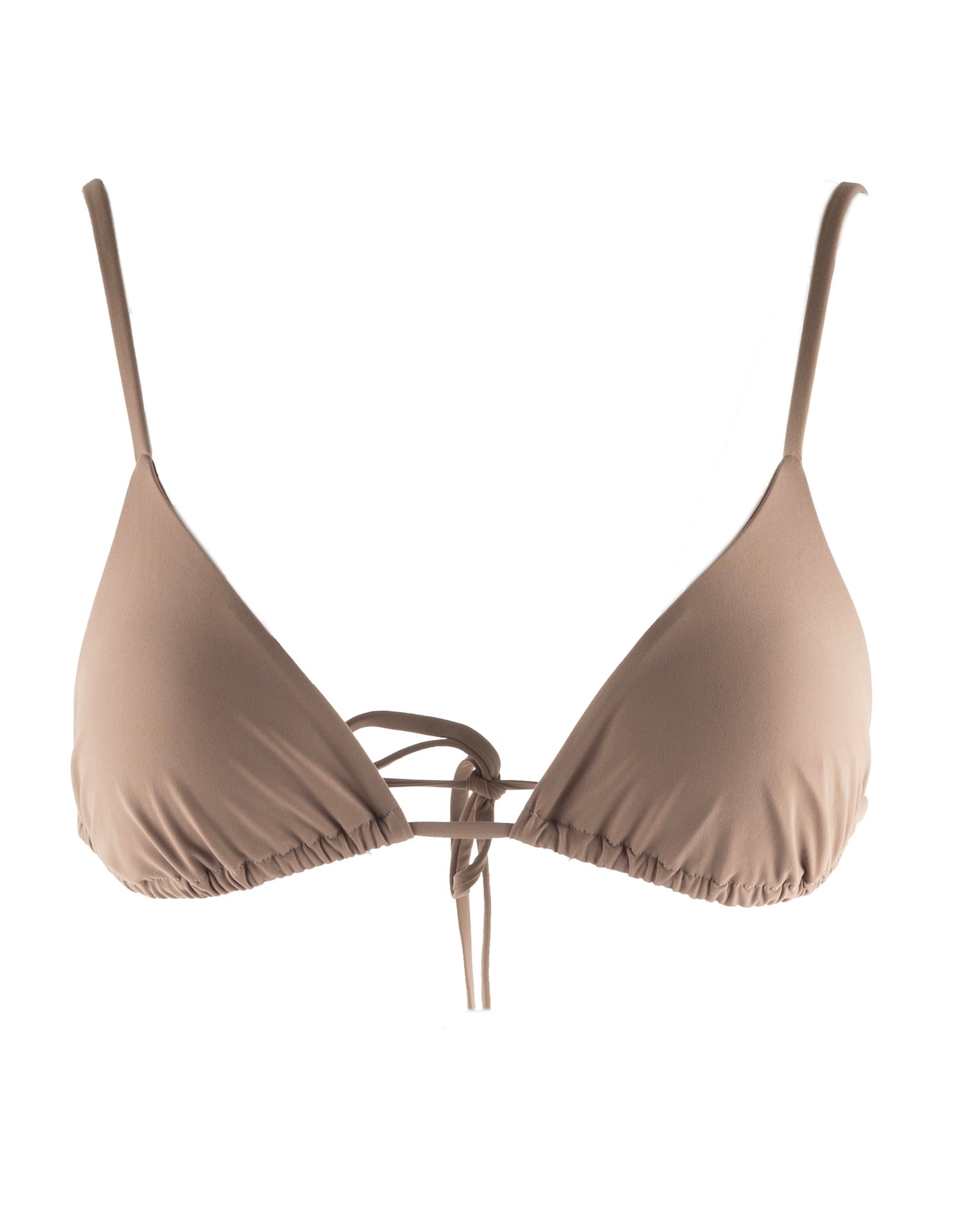 Nachhaltiges Damen Triangel Bikini Top in schlamm. Luxuriöse Haptik.