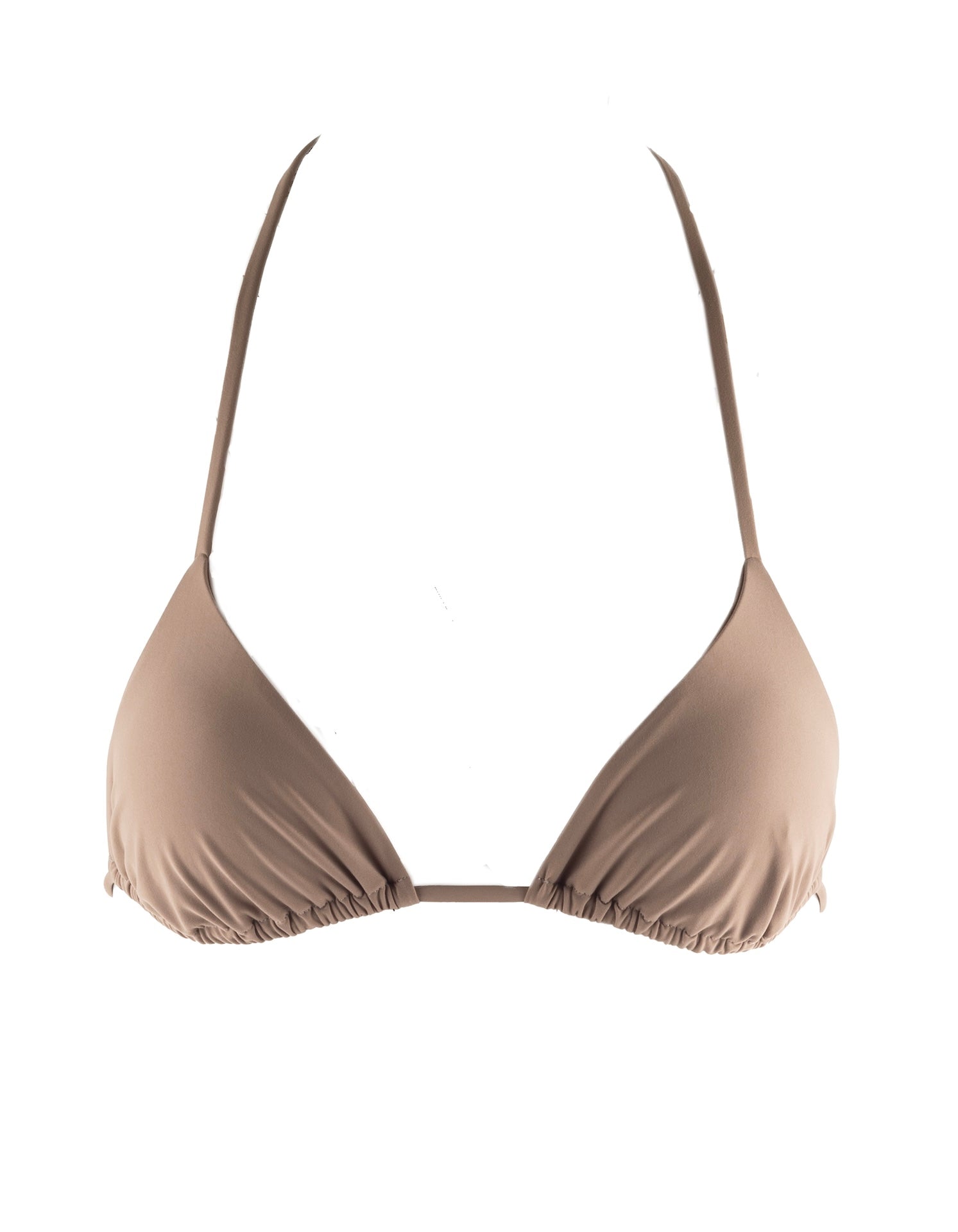 Nachhaltiges Damen Triangel Bikini Top in schlamm. Luxuriöse Haptik.